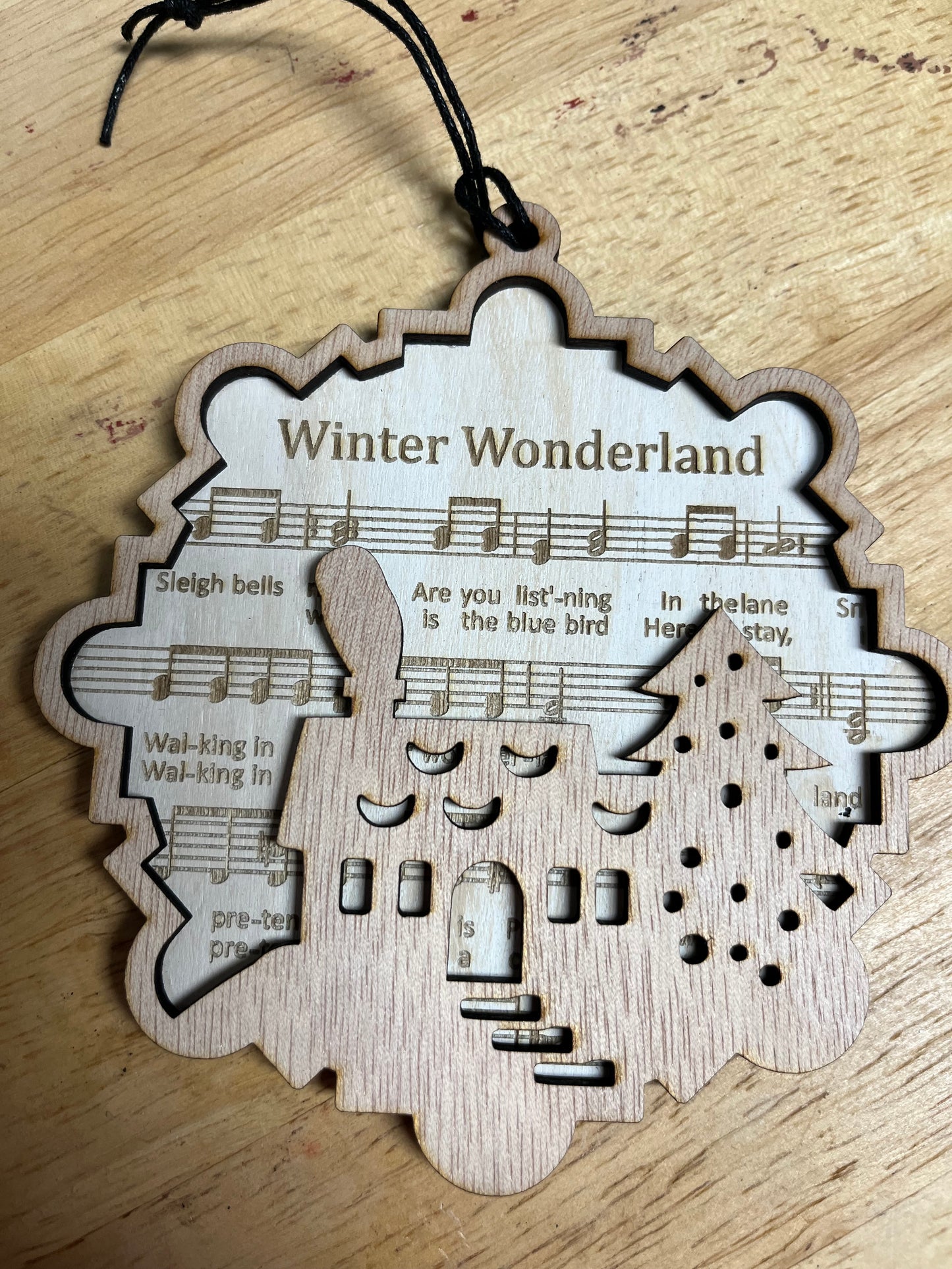 Snowflake Christmas carol ornaments