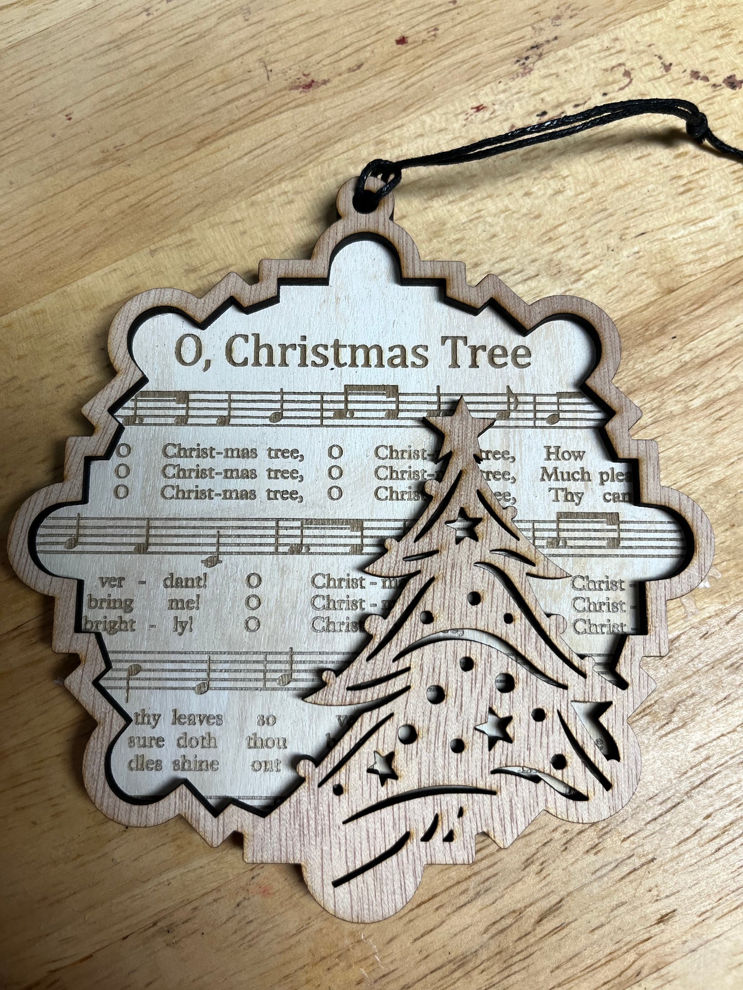 Snowflake Christmas carol ornaments
