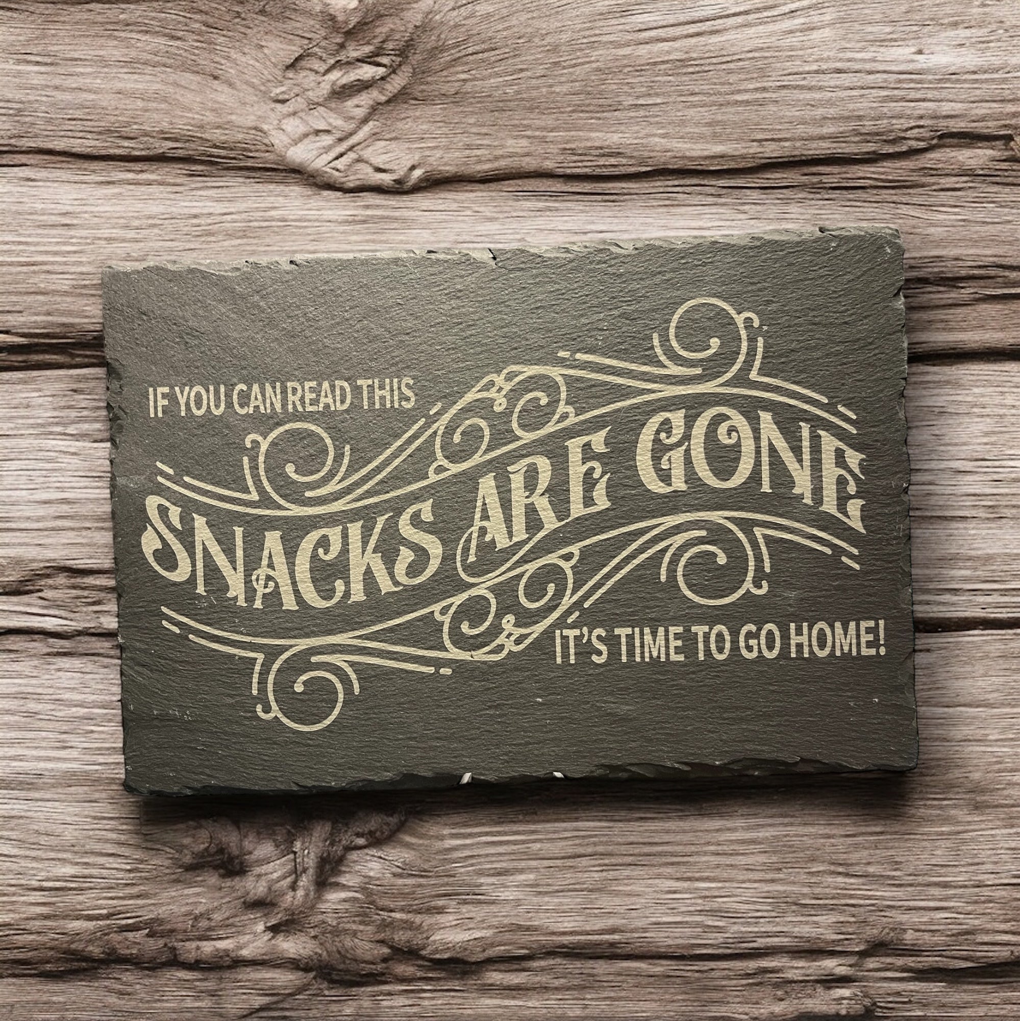 Snacks Gone slate trivet - Sherrie’s Ky Creations