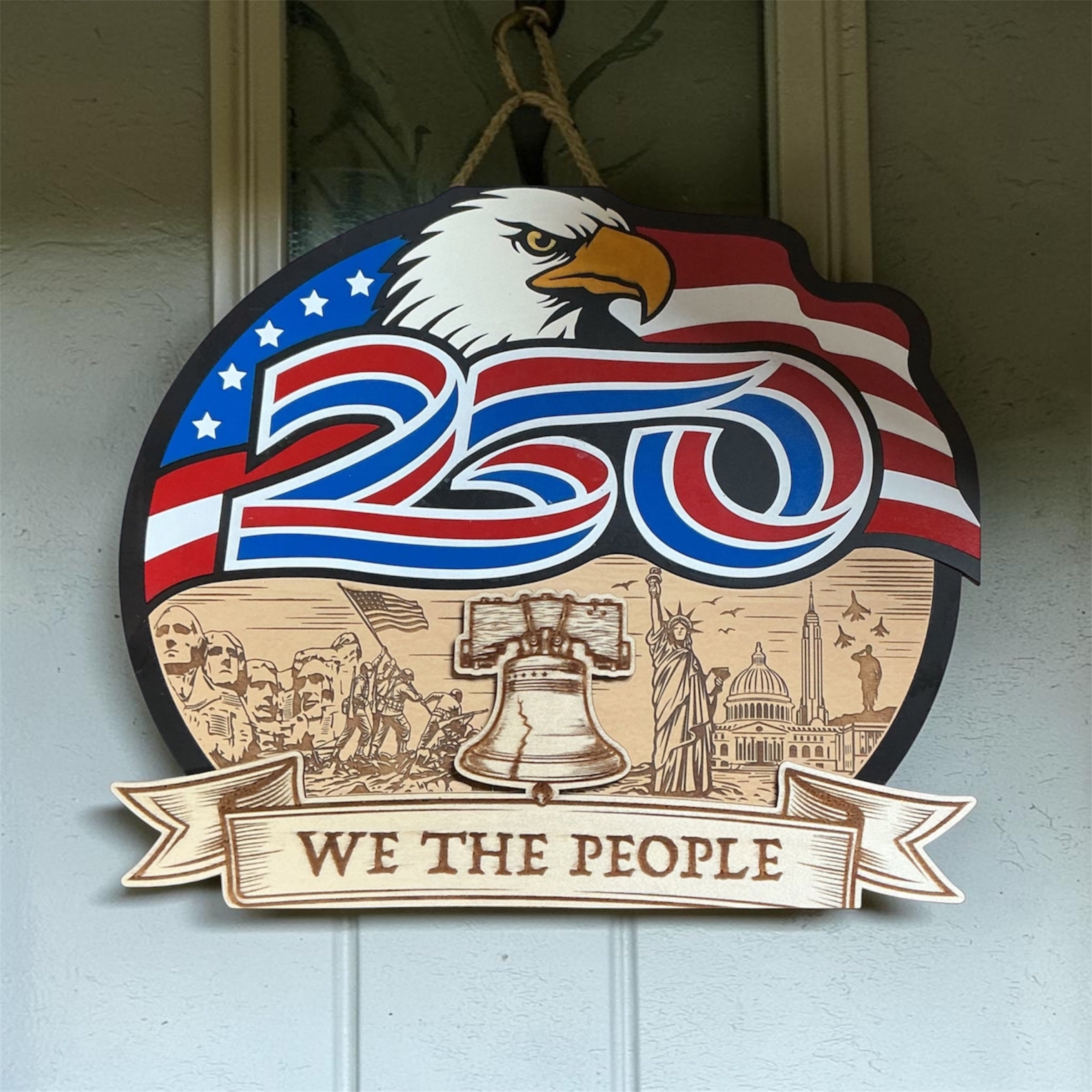 USA’s 250th birthday cake topper by Sherrie’s Ky Creations, featuring a patriotic design with stars and American flag motifs.
