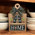 Sherrie’s Ky Creations interchangeable shelf sitter with colorful painted design, wooden figure for seasonal or decorative display